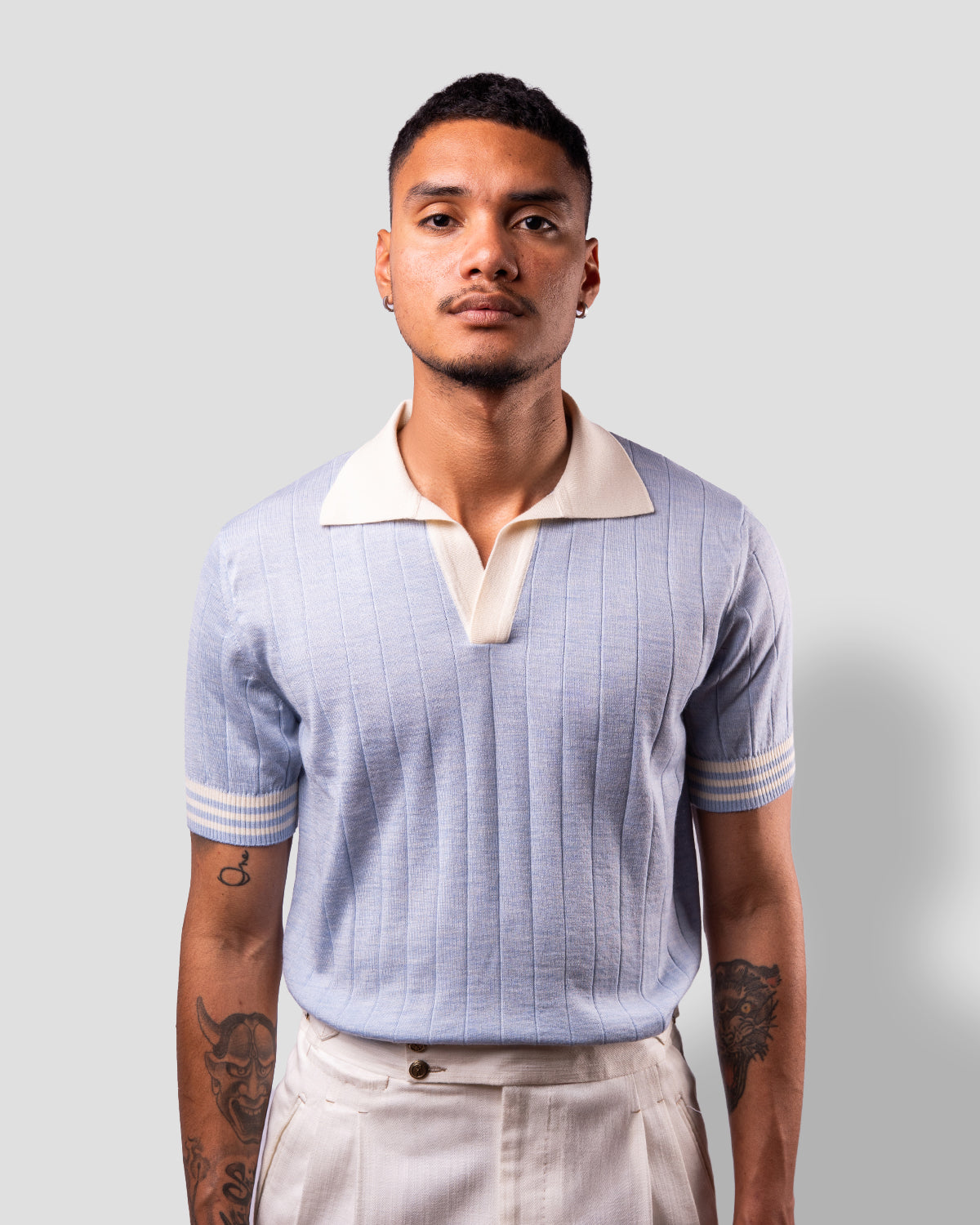 Polo Golf Azzurro e Bianco Coste