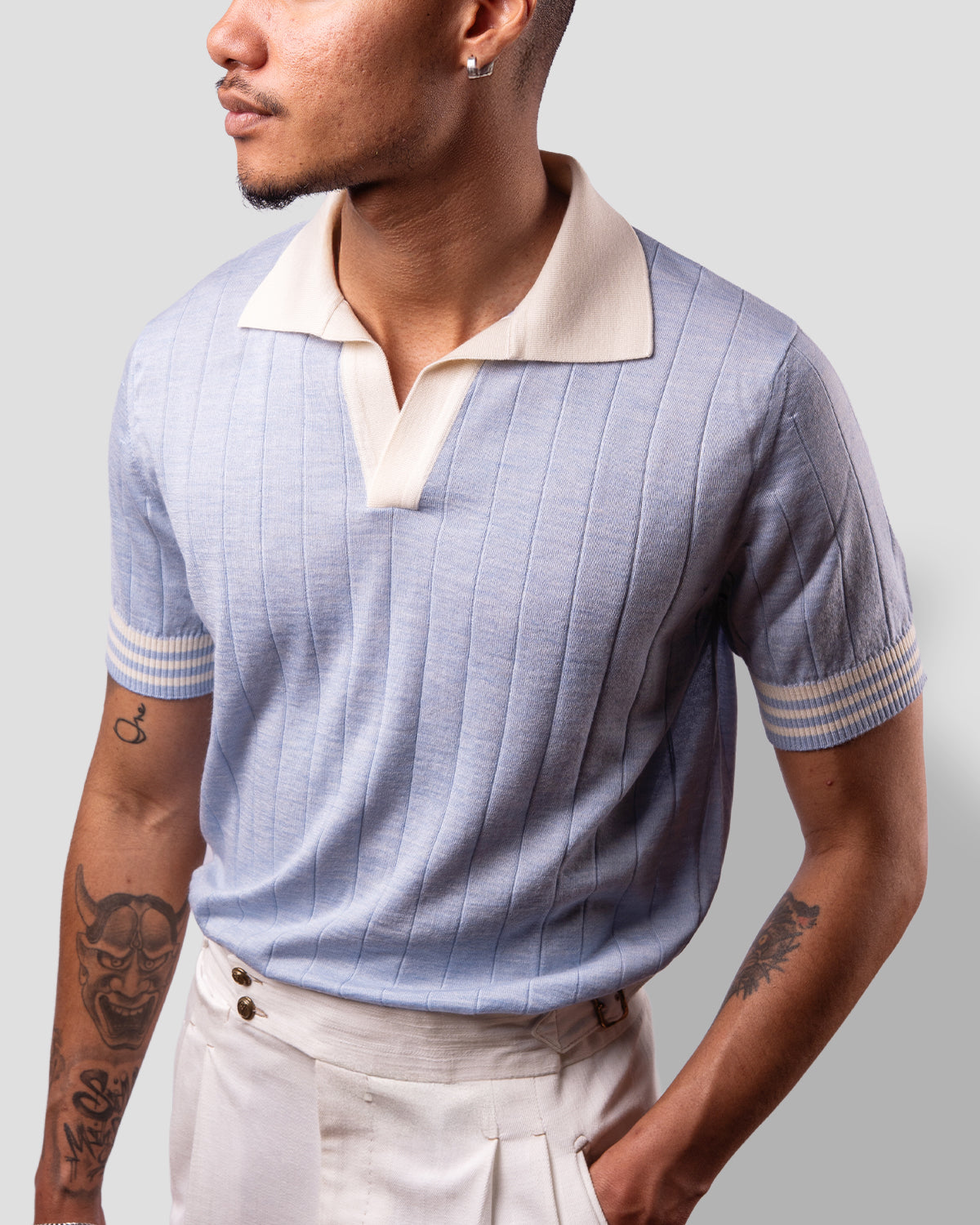 Polo Golf Azzurro e Bianco Coste