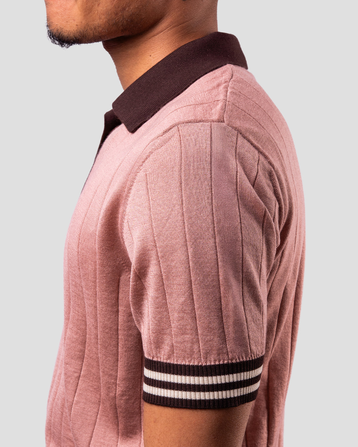 Polo Golf Rosa e Marrone Coste