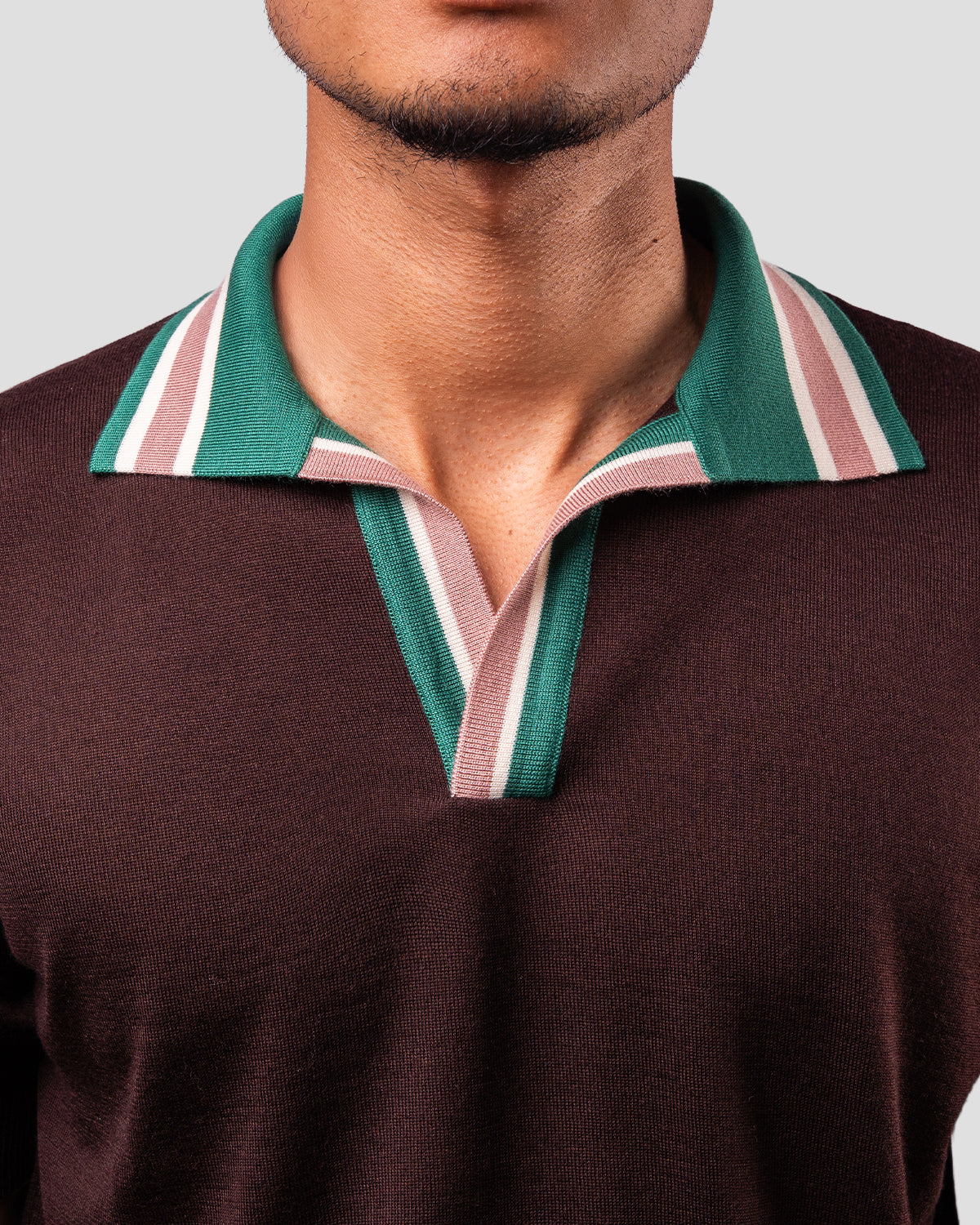 Polo Golf Marrone Rosa e Verde