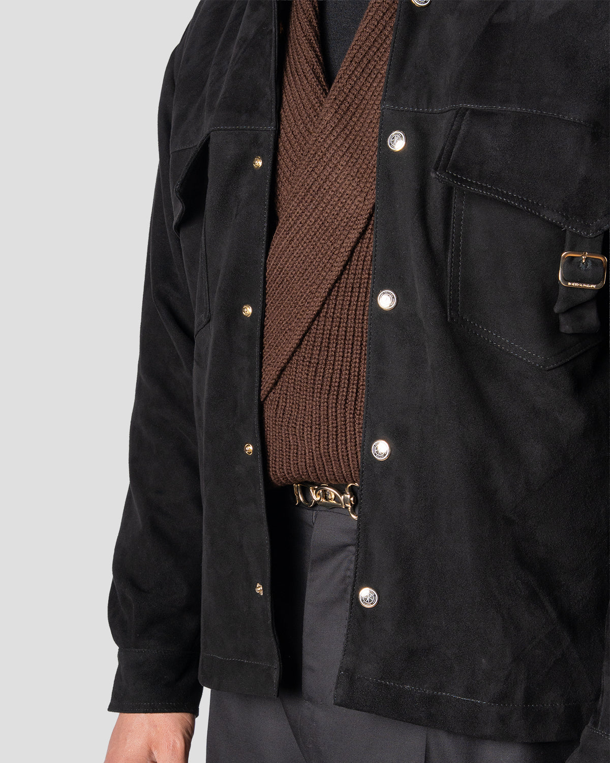 Overshirt Safari Camoscio Nero