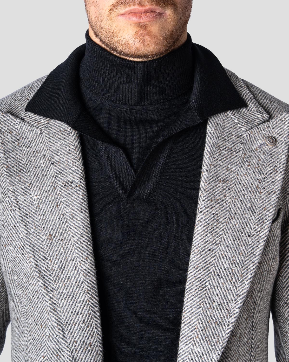 Polo Golf Nera Manica Lunga