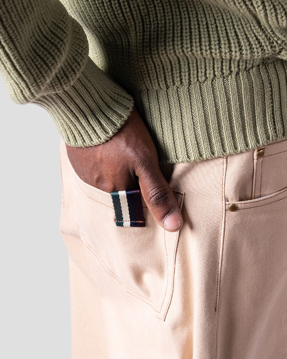 Pantaloni Balloon Denim Beige