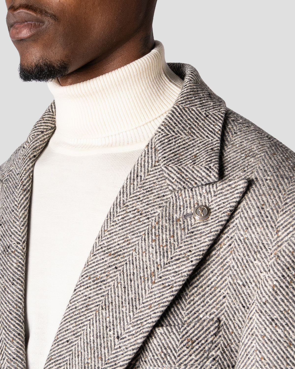 Blazer Spigato Grigio e Panna