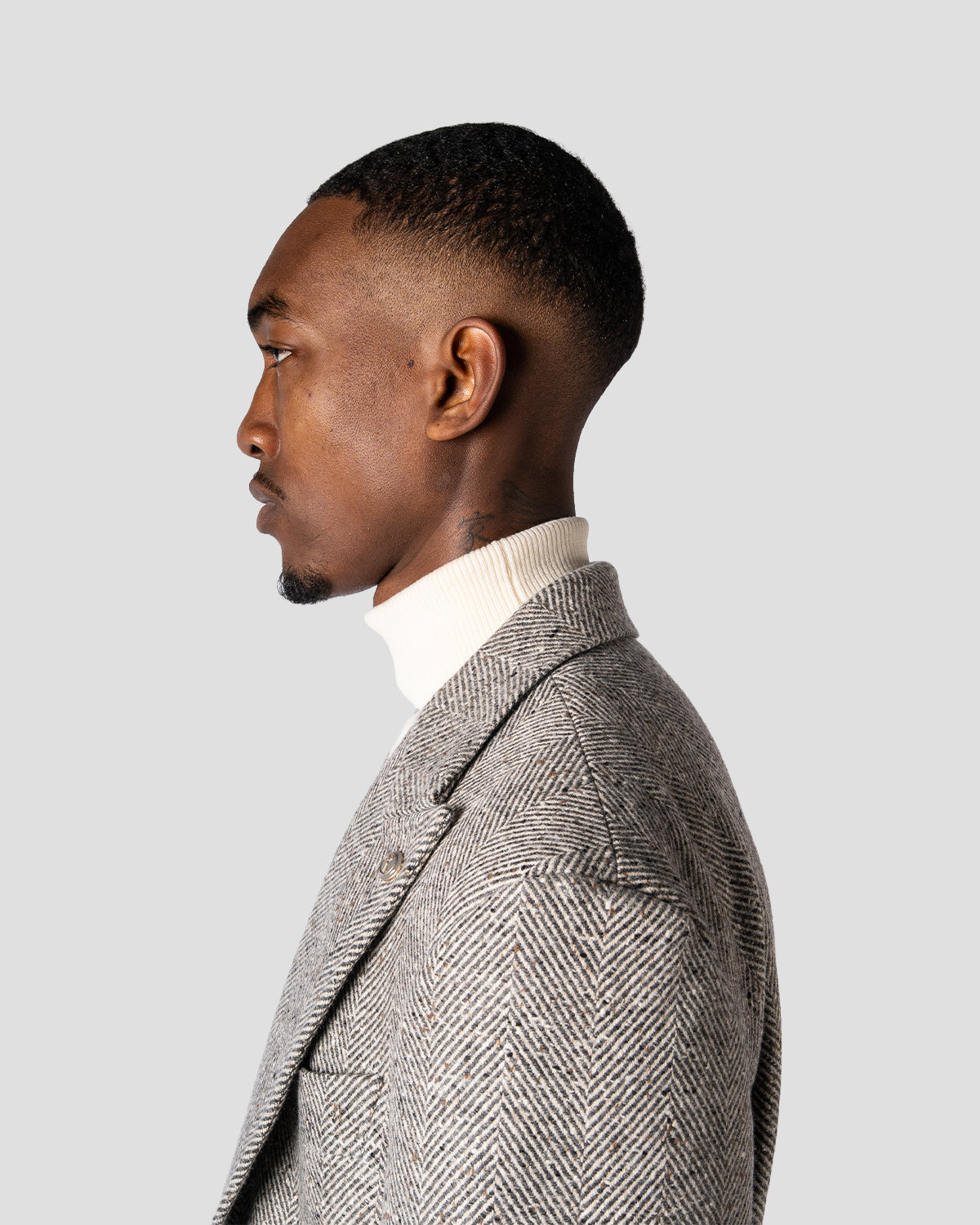 Blazer Spigato Grigio e Panna