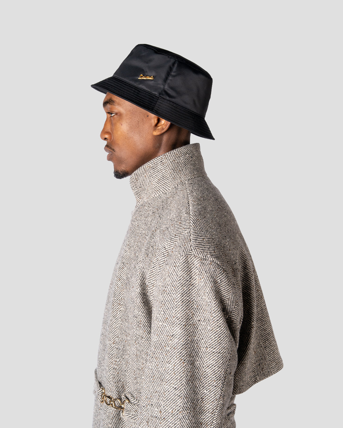 Cappotto Doppiopetto Spigato Grigio e Panna