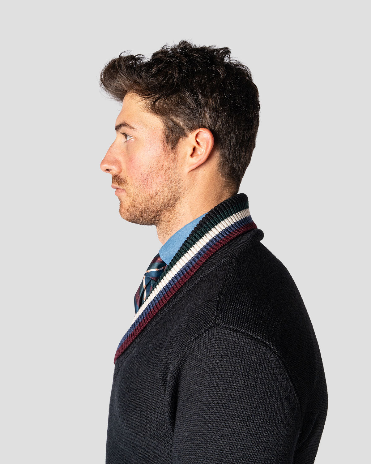 Maglione Collo Sciallato Golf Nero