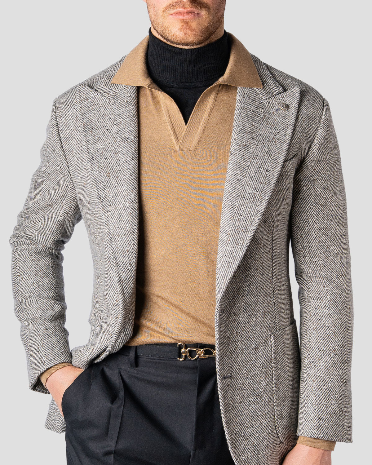 Polo Golf Cammello Manica Lunga