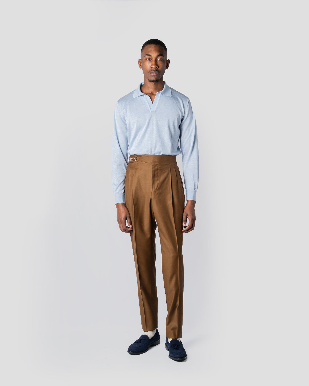 Polo Golf Azzurro Manica Lunga