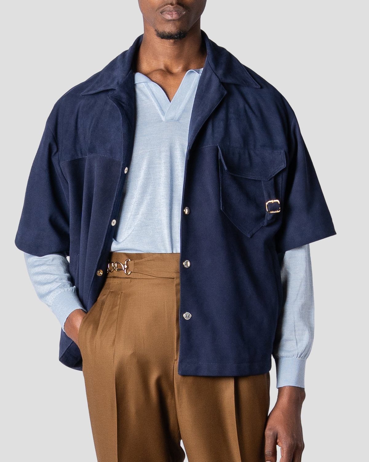 Polo Golf Azzurro Manica Lunga