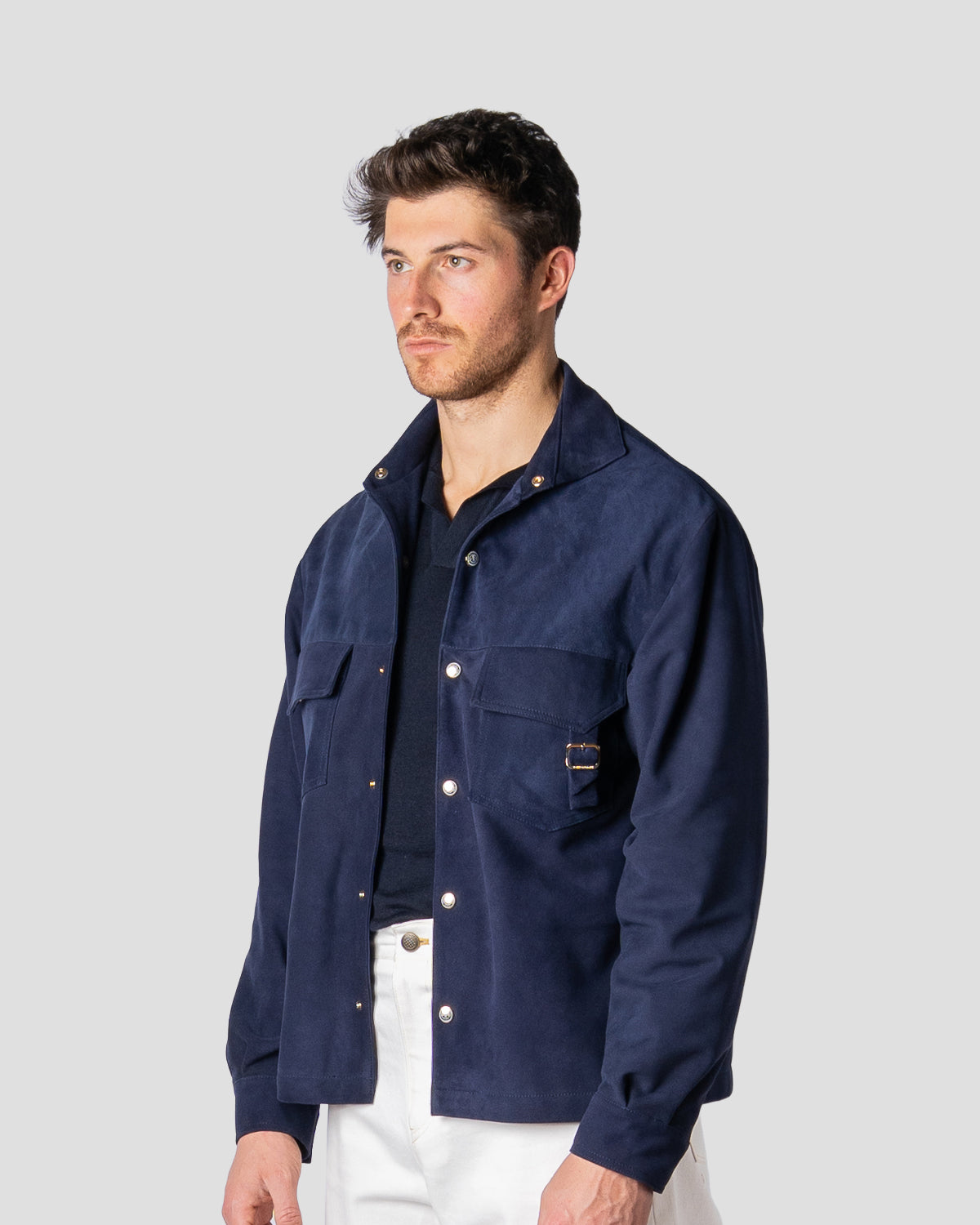 Overshirt Safari Camoscio Blu
