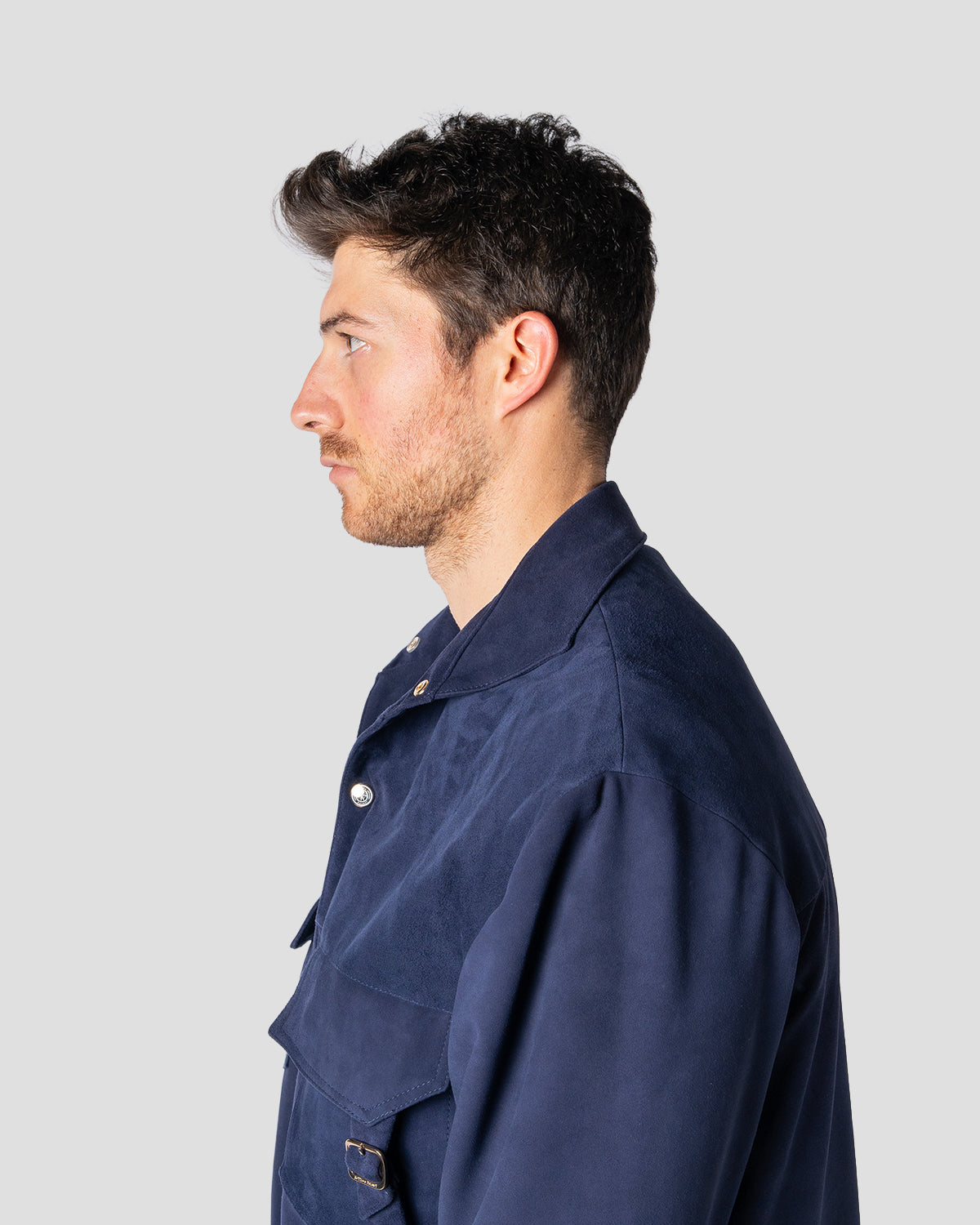 Overshirt Safari Camoscio Blu
