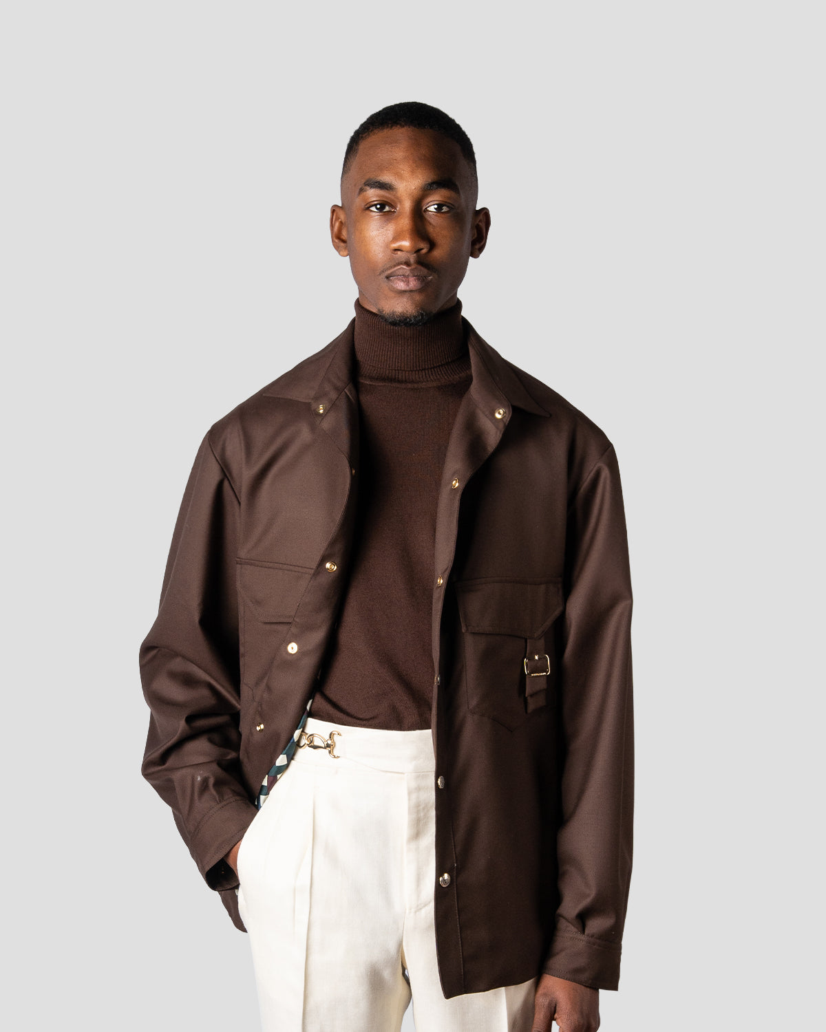 Overshirt Safari gabardina Moro