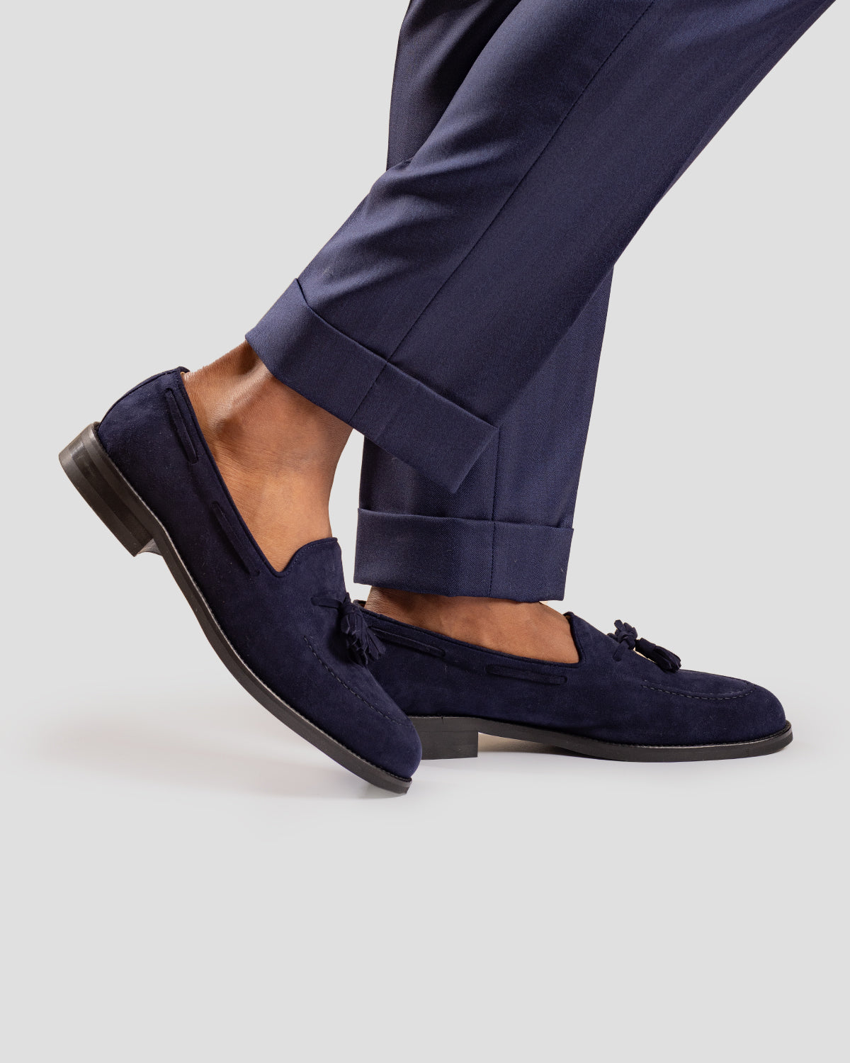 Mocassino Butterfly Camoscio Blu