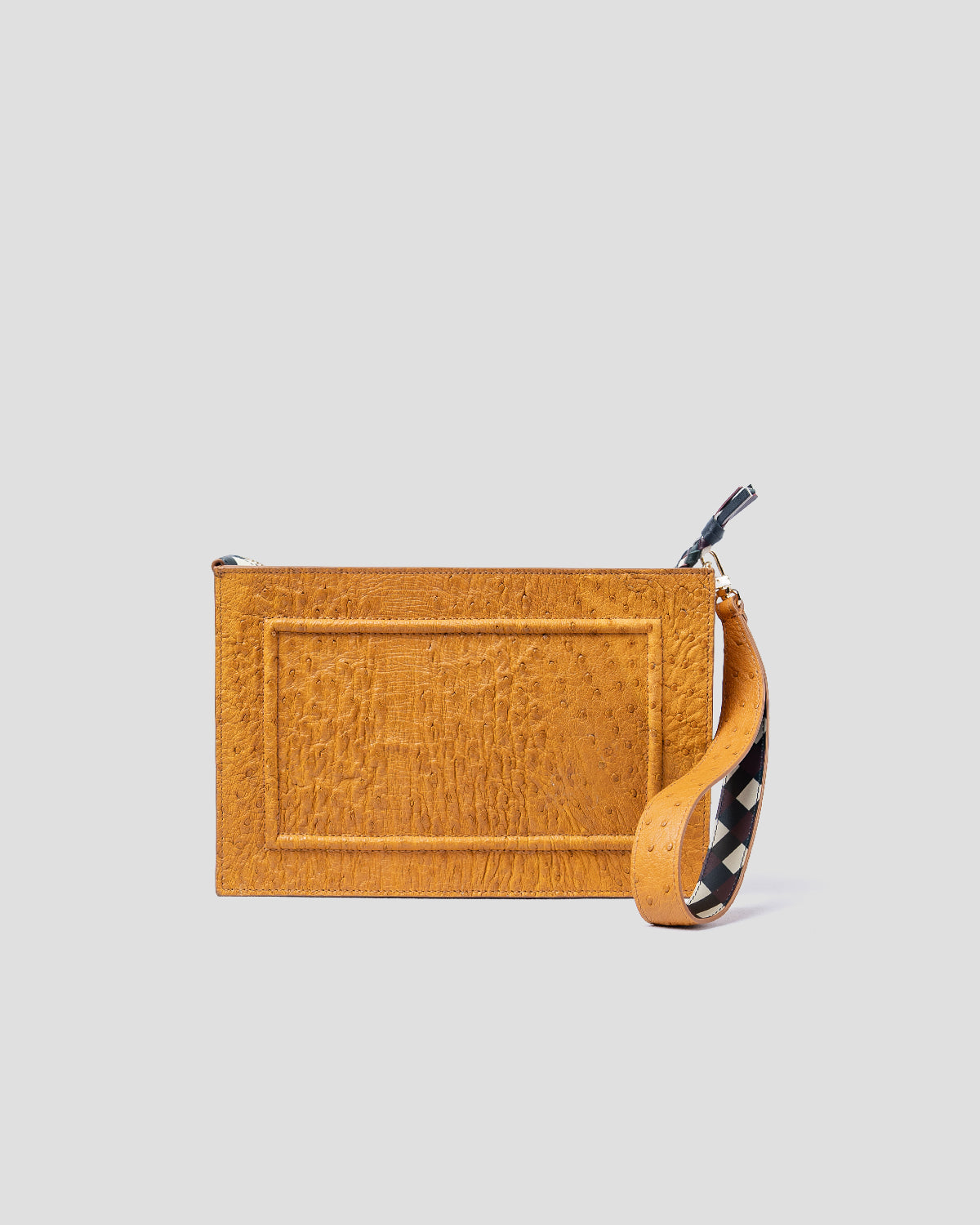 Prima Pochette Tabac in struzzo