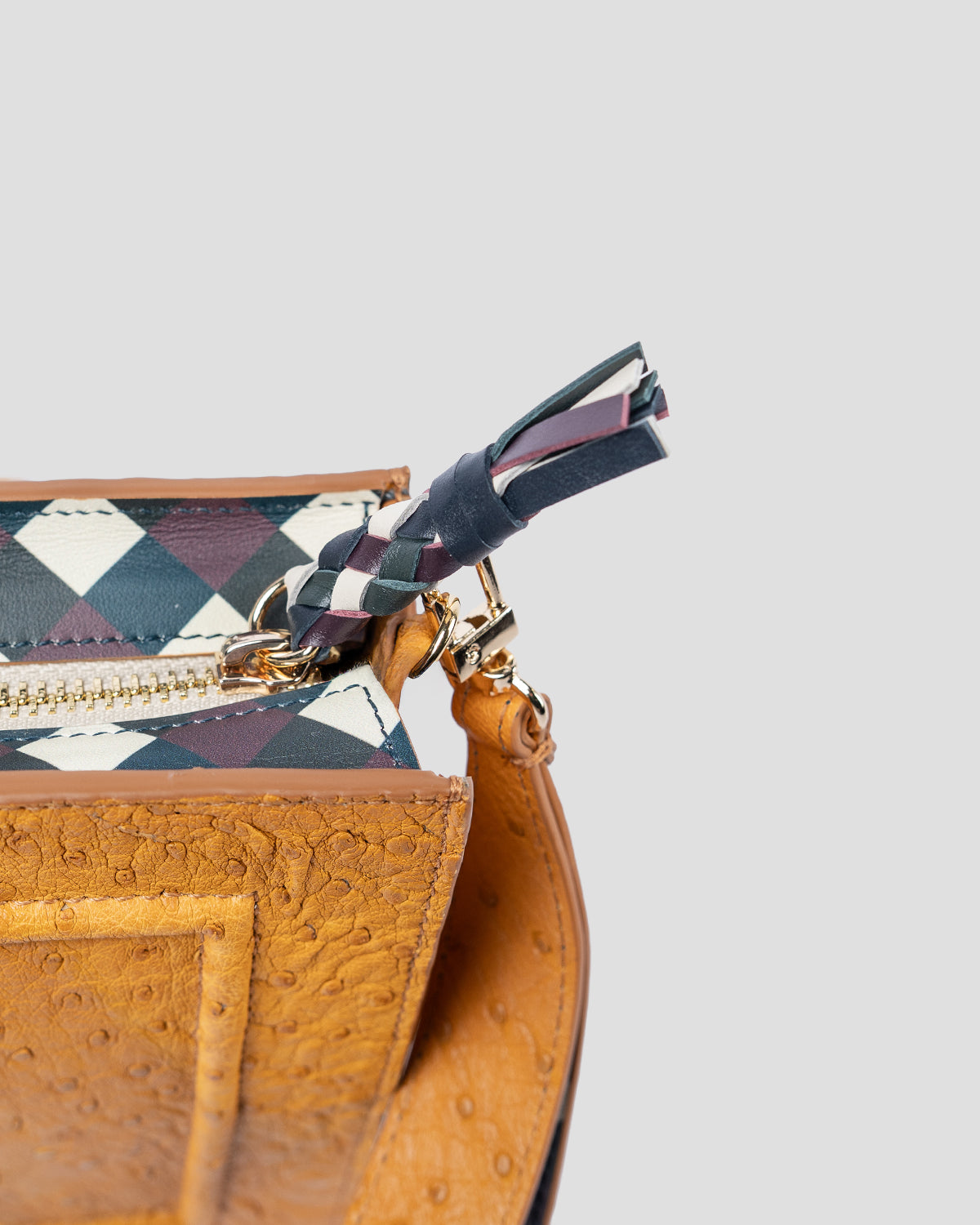 Prima Pochette Tabac in struzzo