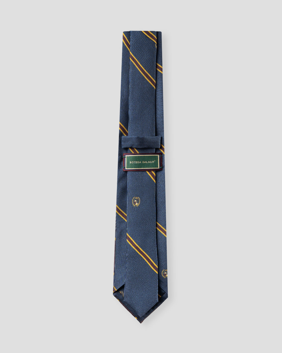 Blue silk tie with orange squares