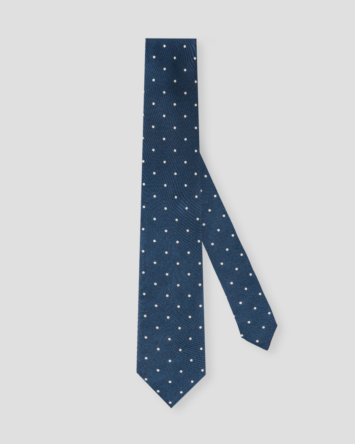 Blue silk tie with orange squares