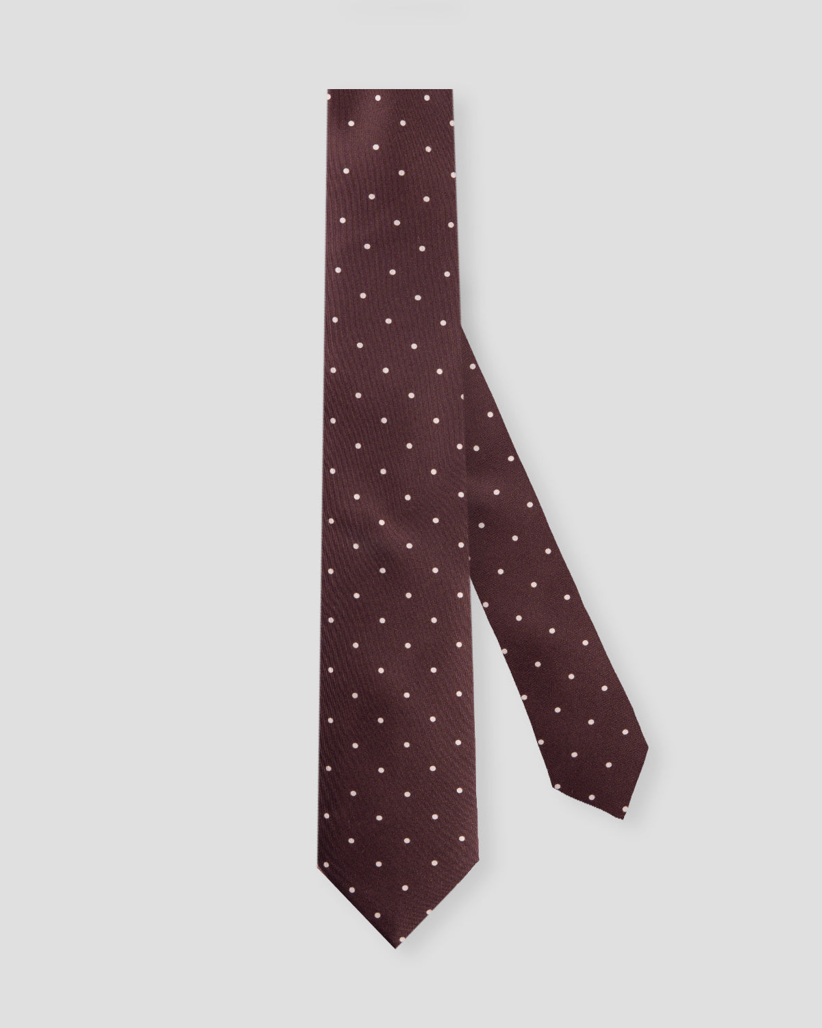 Cravatta Marrone Pois Panna