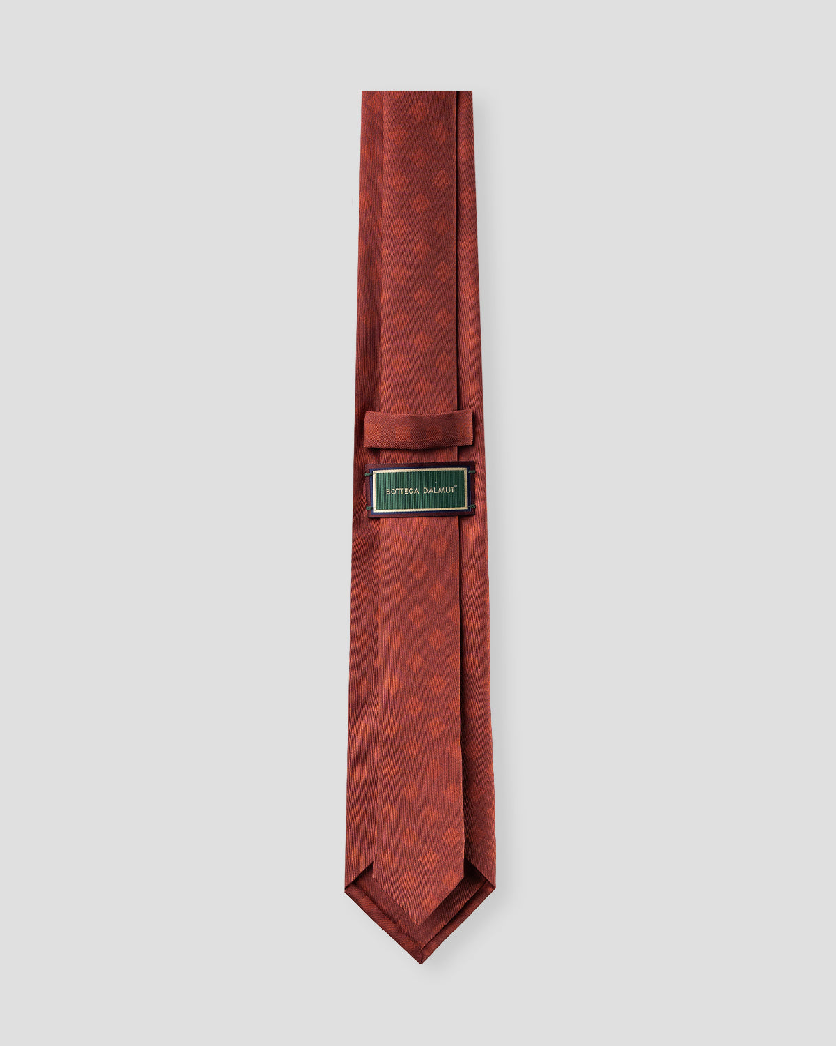 Blue silk tie with orange squares