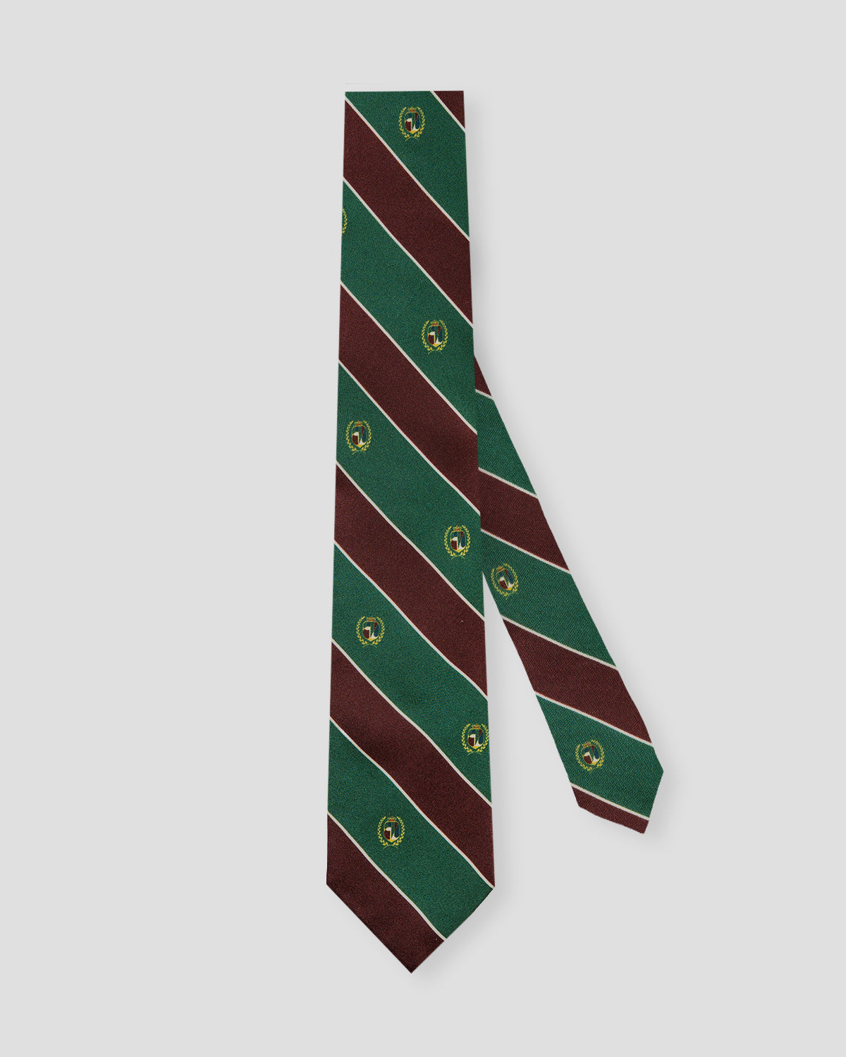 Cravatta Regimental Verde e Bordeaux Monogram