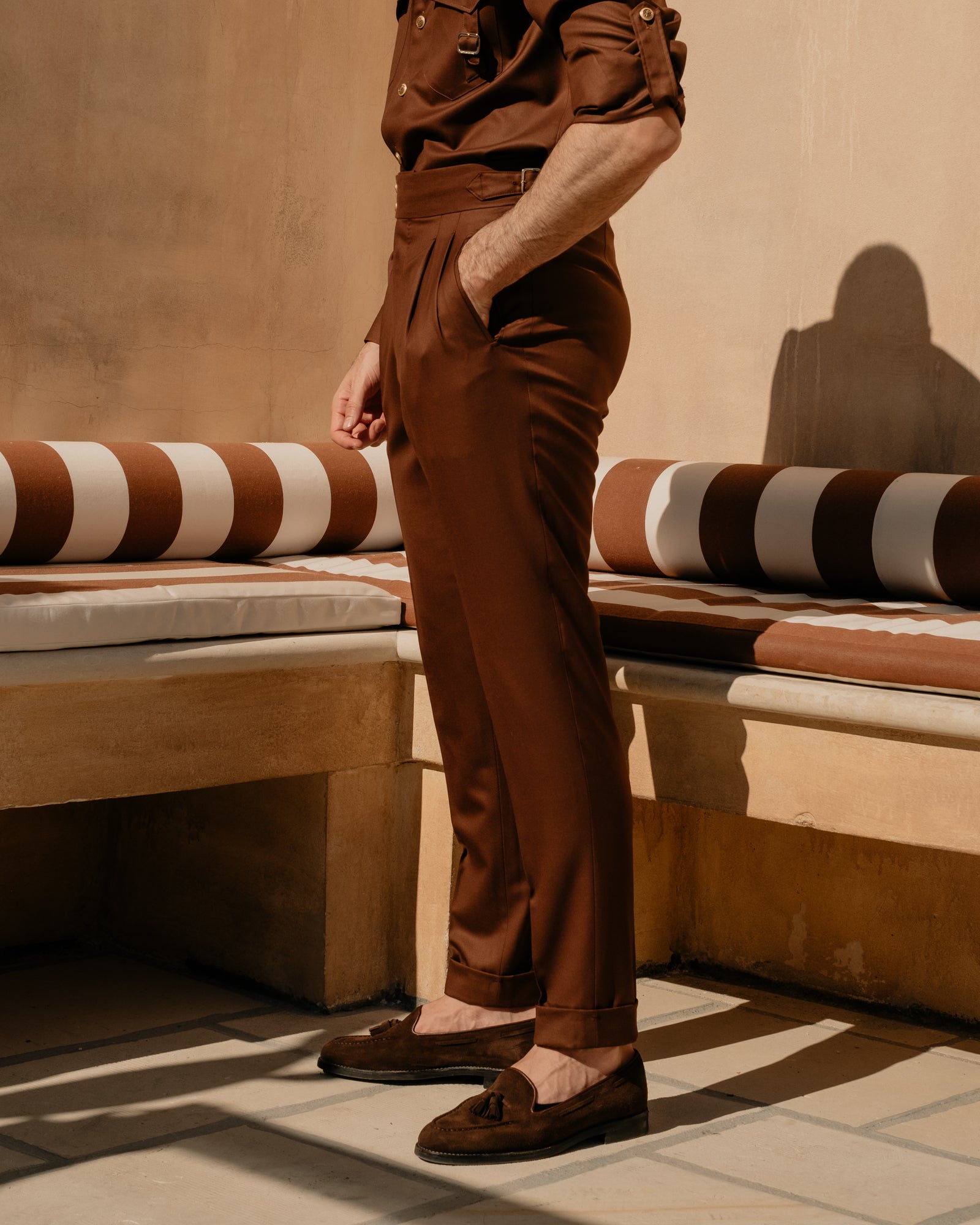 Pantaloni Oia Marrone