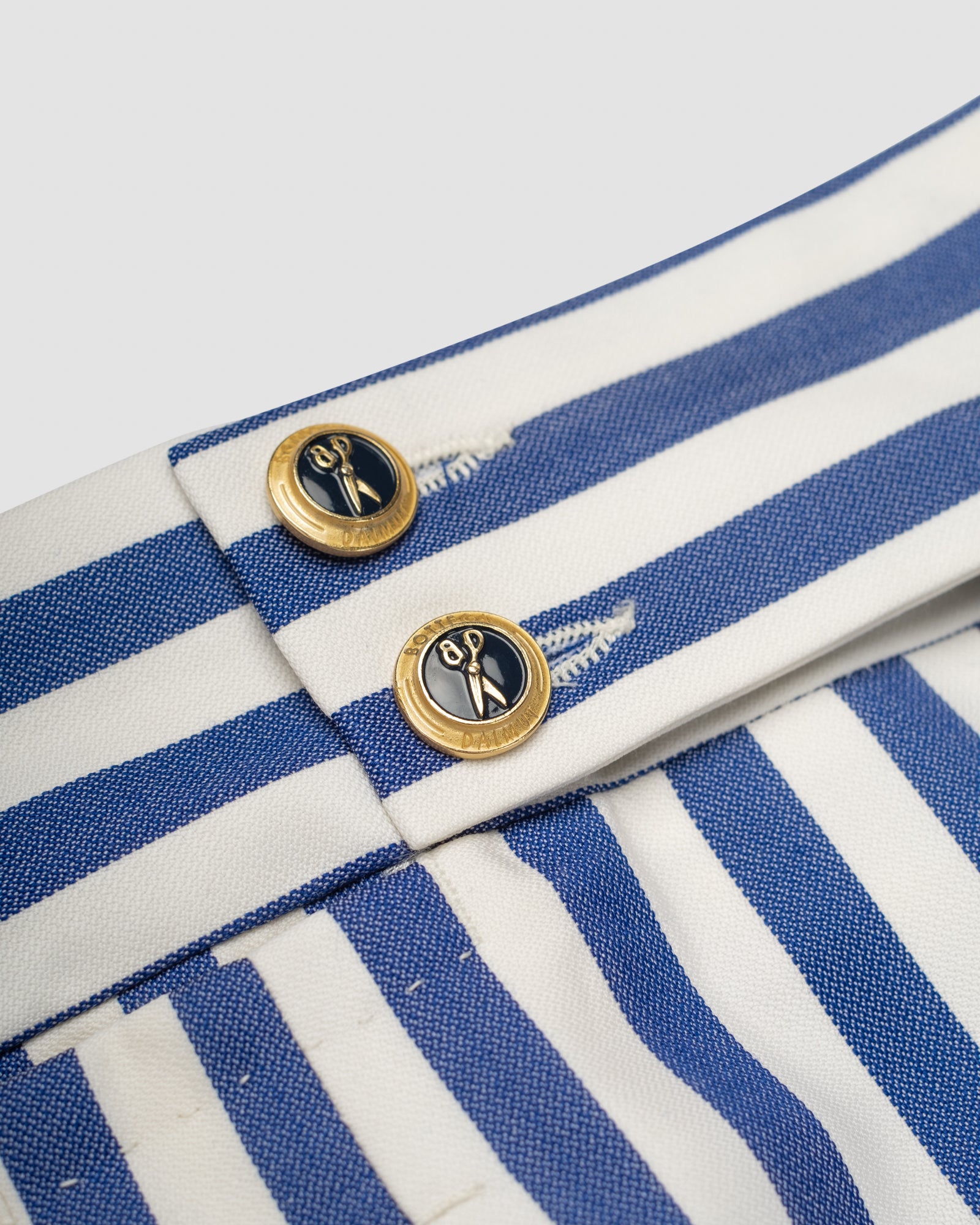 Pantaloni Oia Rigato Bianco/Blu