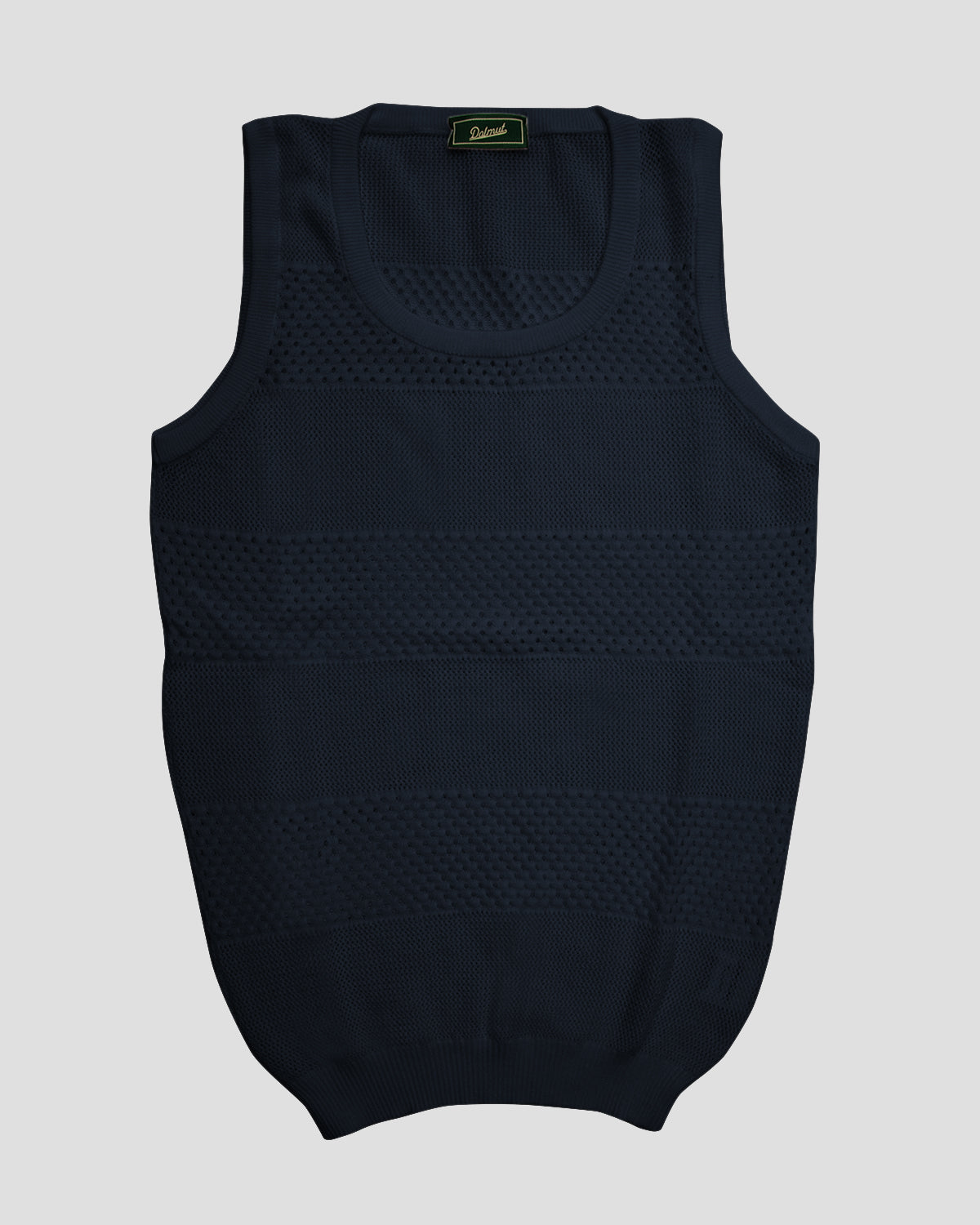 Canotta Girocollo Crochet Blu