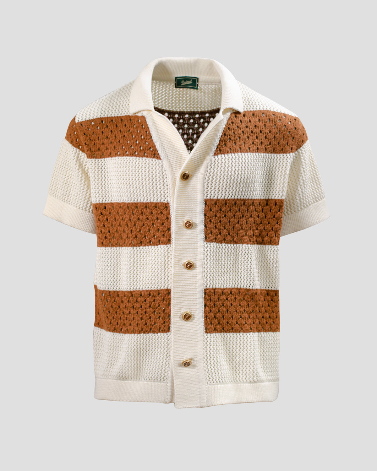 Camicia Safari Crochet Panna/Cammello
