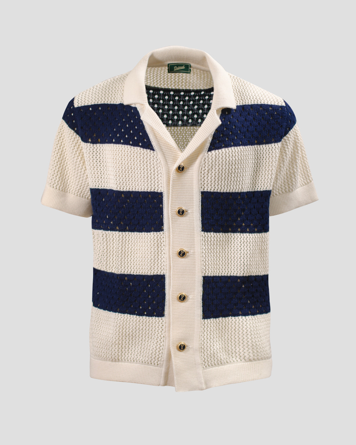Camicia Safari Crochet Panna/Blu