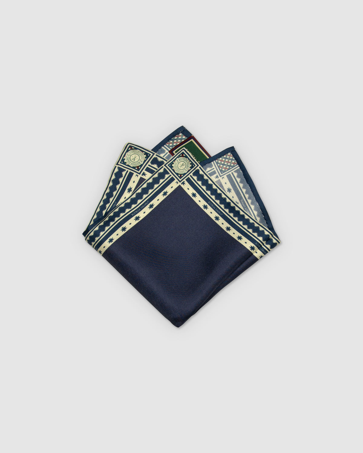Pocket Square Foulard Blu/Panna