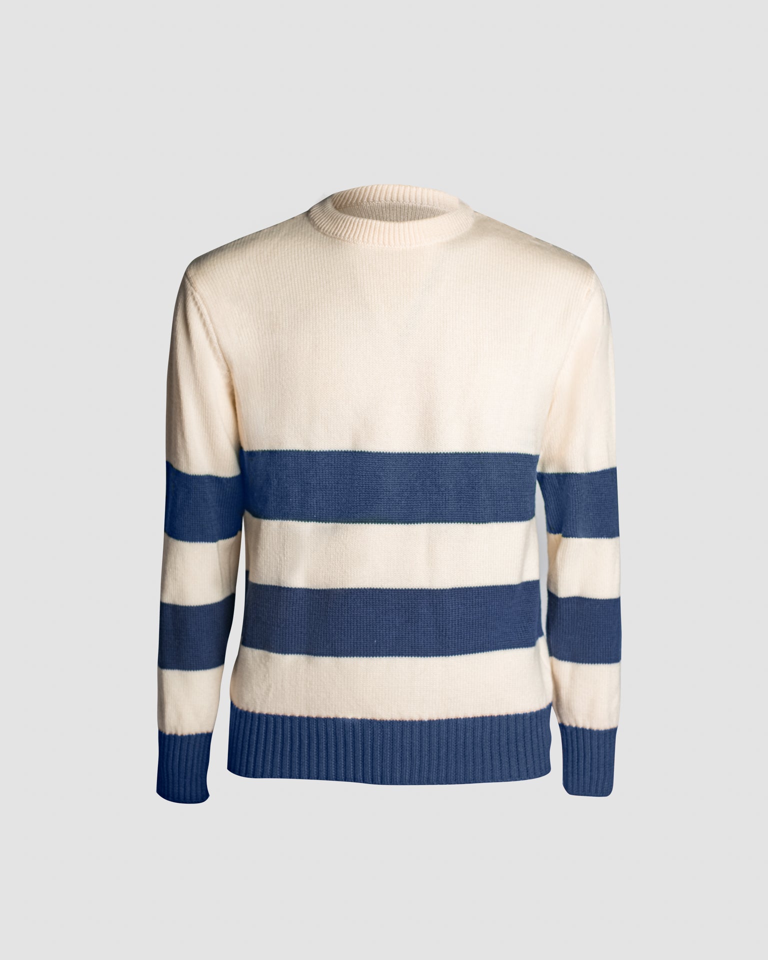 Maglione Girocollo Righe Blu