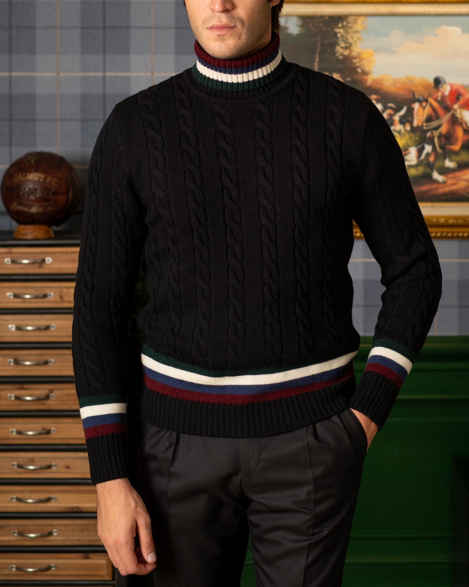 TRECCIONE COLLO ALTO Nero Dalmut