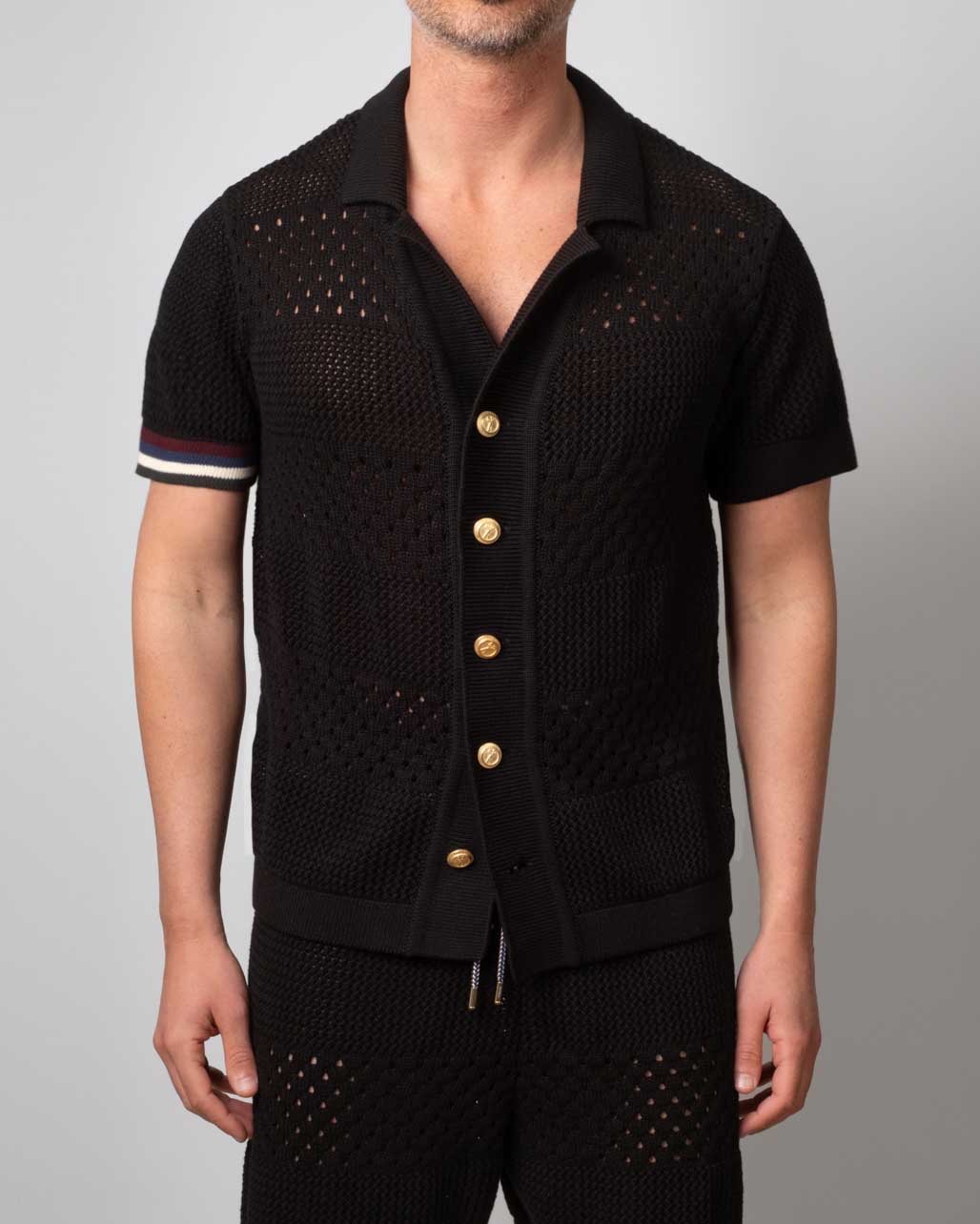 Camicia Board Crochet Nero Dalmut