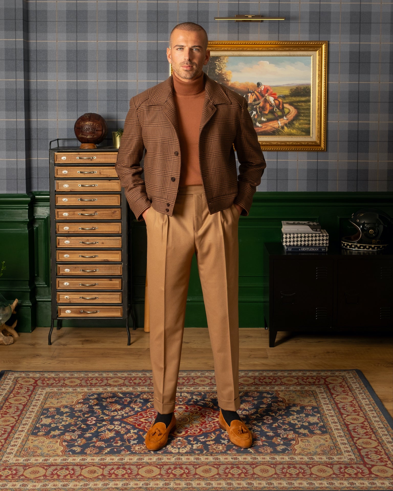 Board Jacket marrone principe di galles