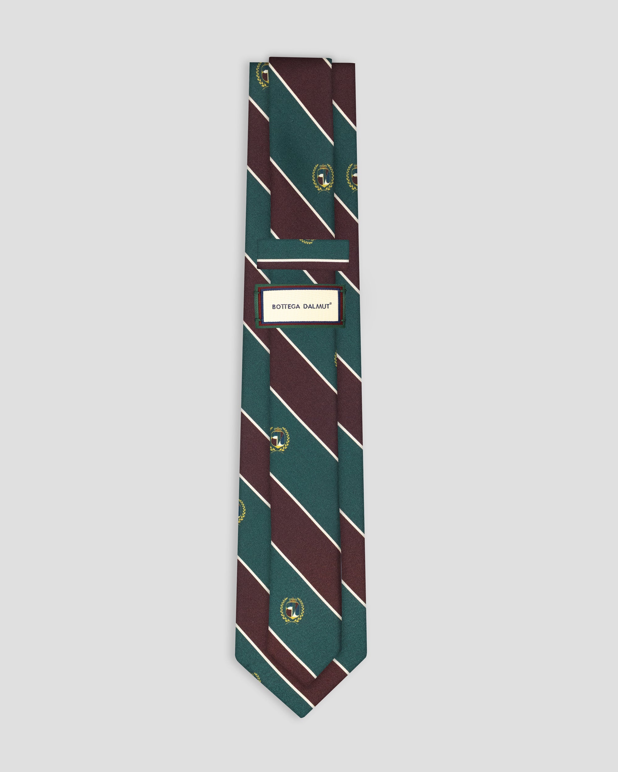 Cravatta in seta Verde e Bordeaux Monogram Regimental