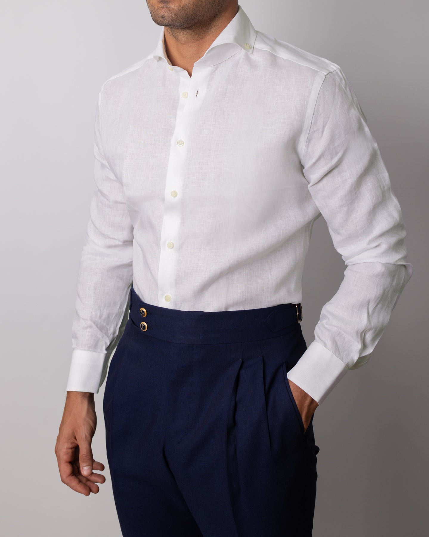 Camicia Classic Lino Bianca