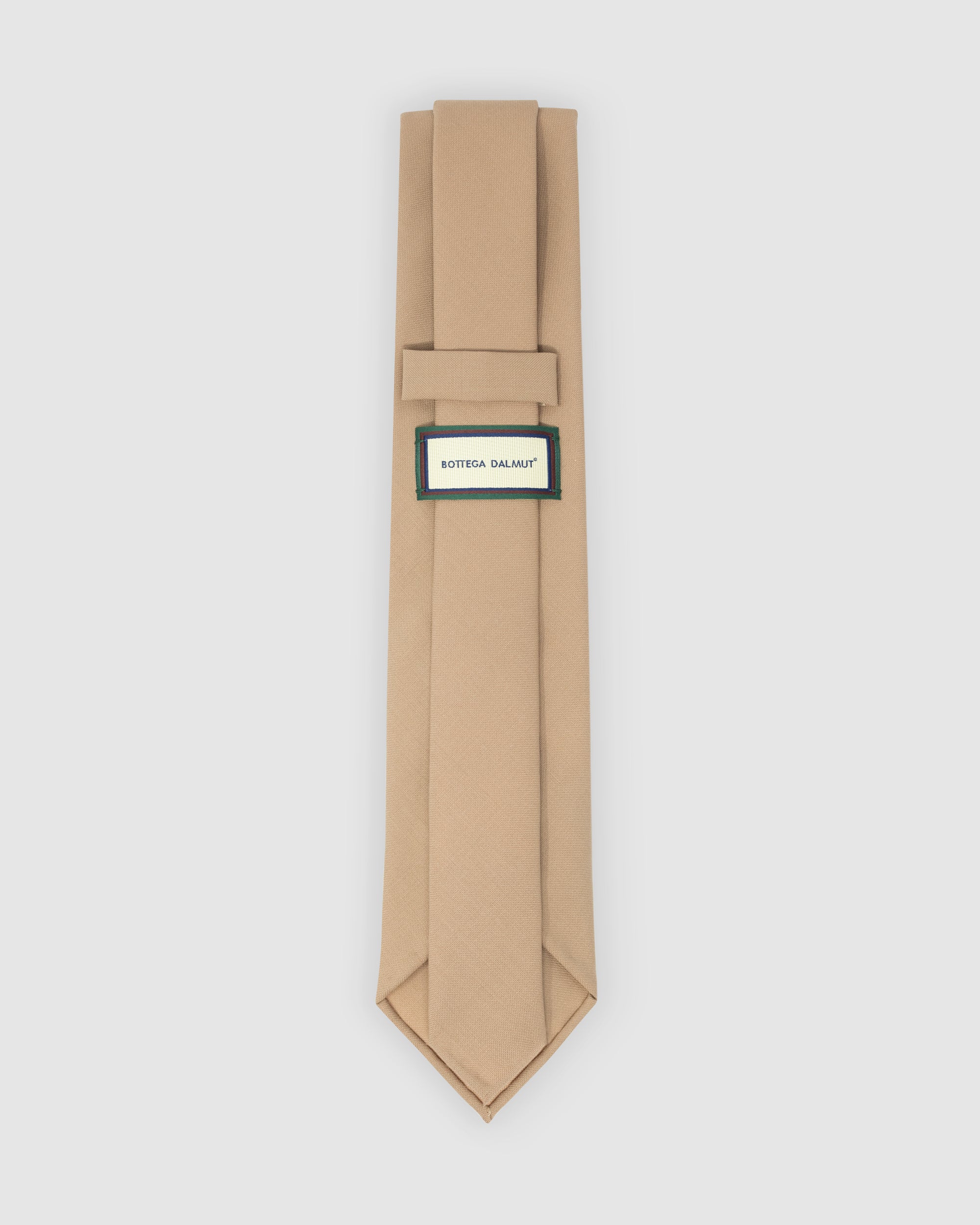 Cravatta in gabardina di lana sabbia
