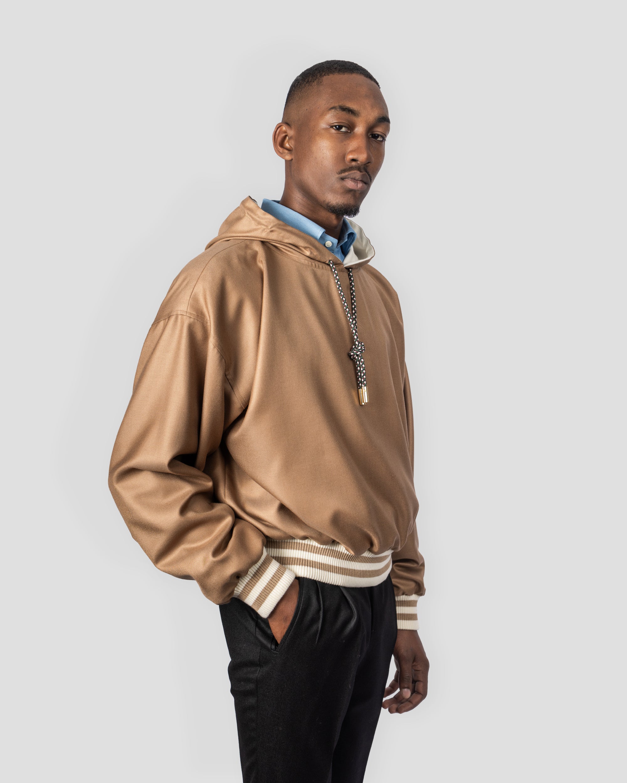 Felpa Double Face con Lacci Dalmut in Cashmere/Seta