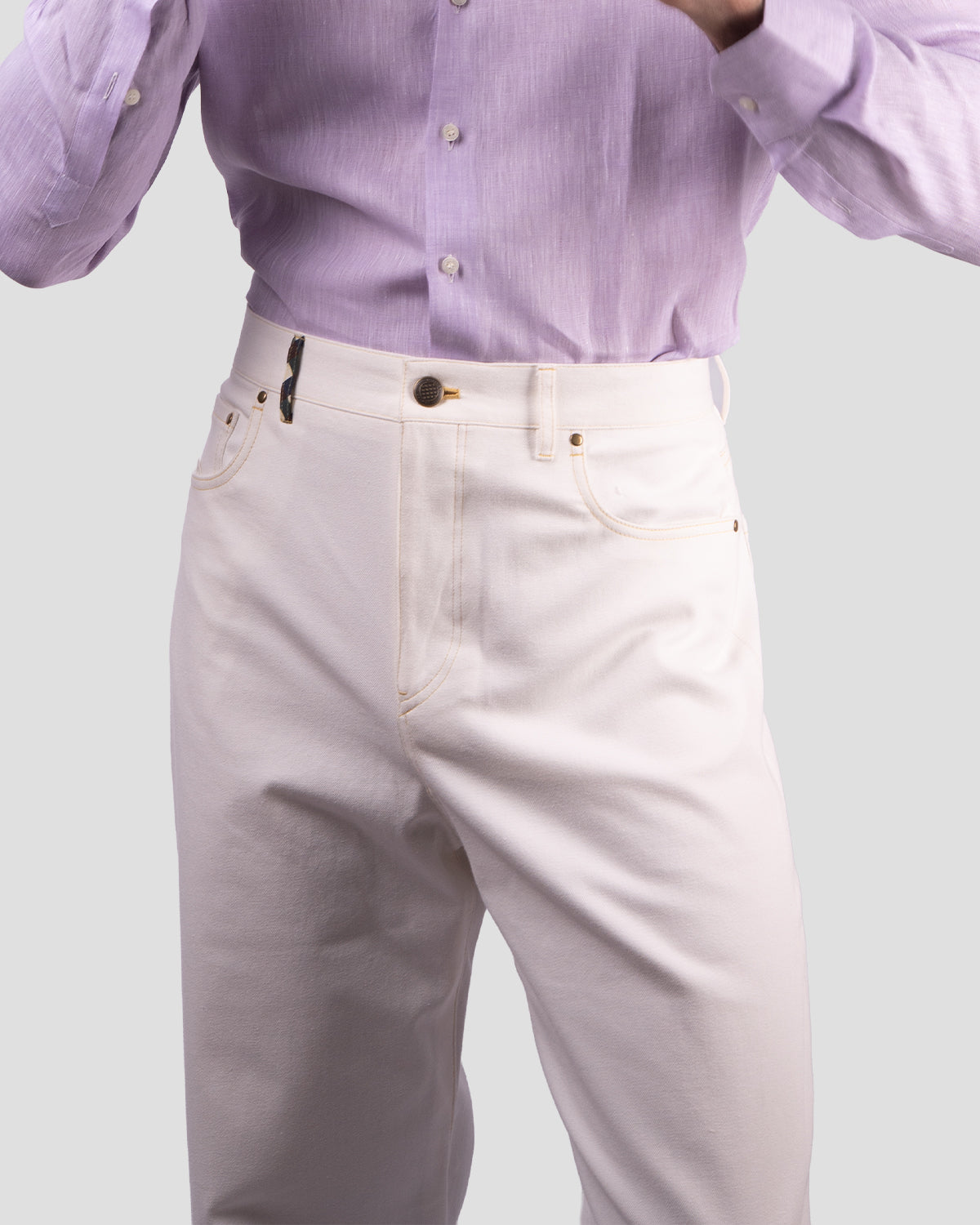 Pantaloni Balloon Denim Bianco