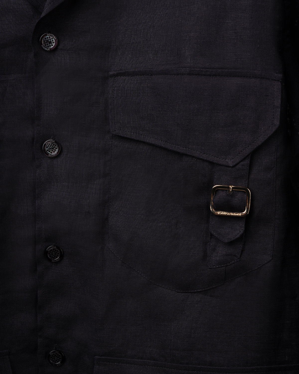 Camicia Sahariana in lino nero