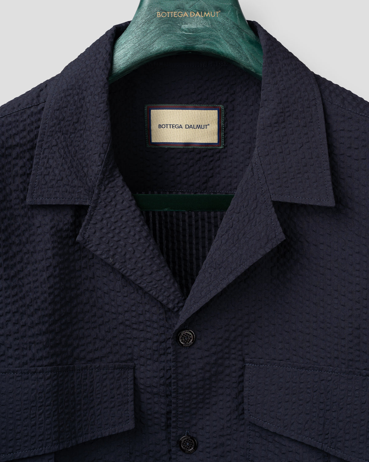 Camicia Sahariana seersucker Blu