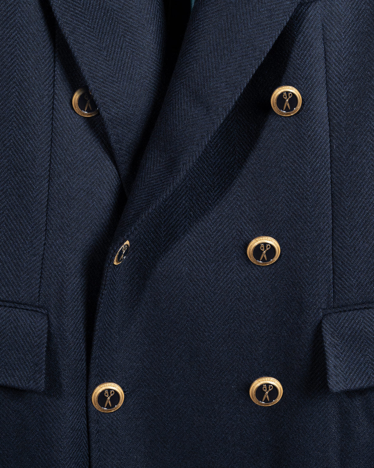 Cappotto Doppiopetto Blu Spigato