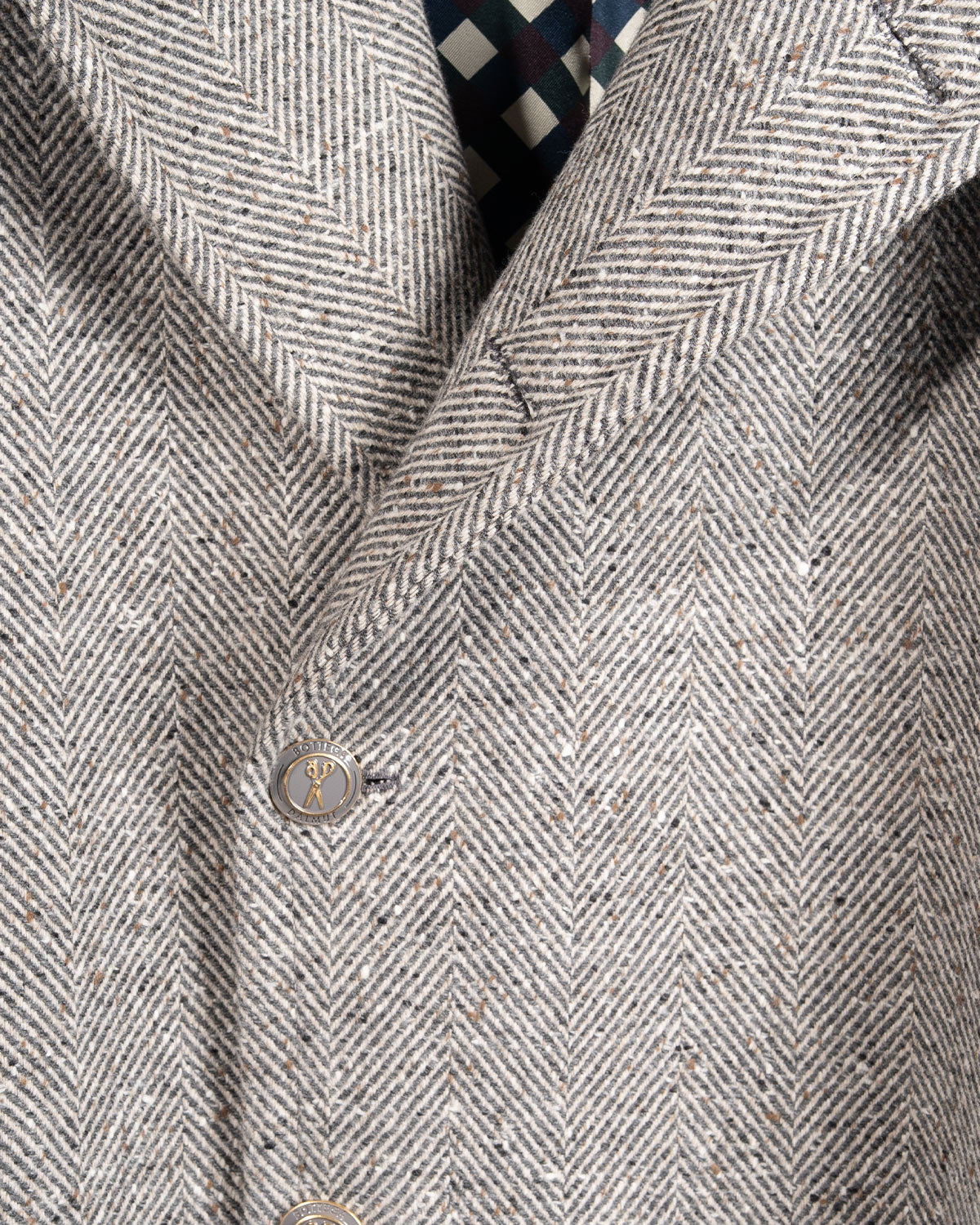 Cappotto Doppiopetto Spigato Grigio e Panna