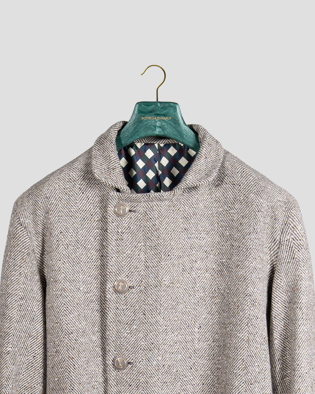 Cappotto Doppiopetto Spigato Grigio e Panna