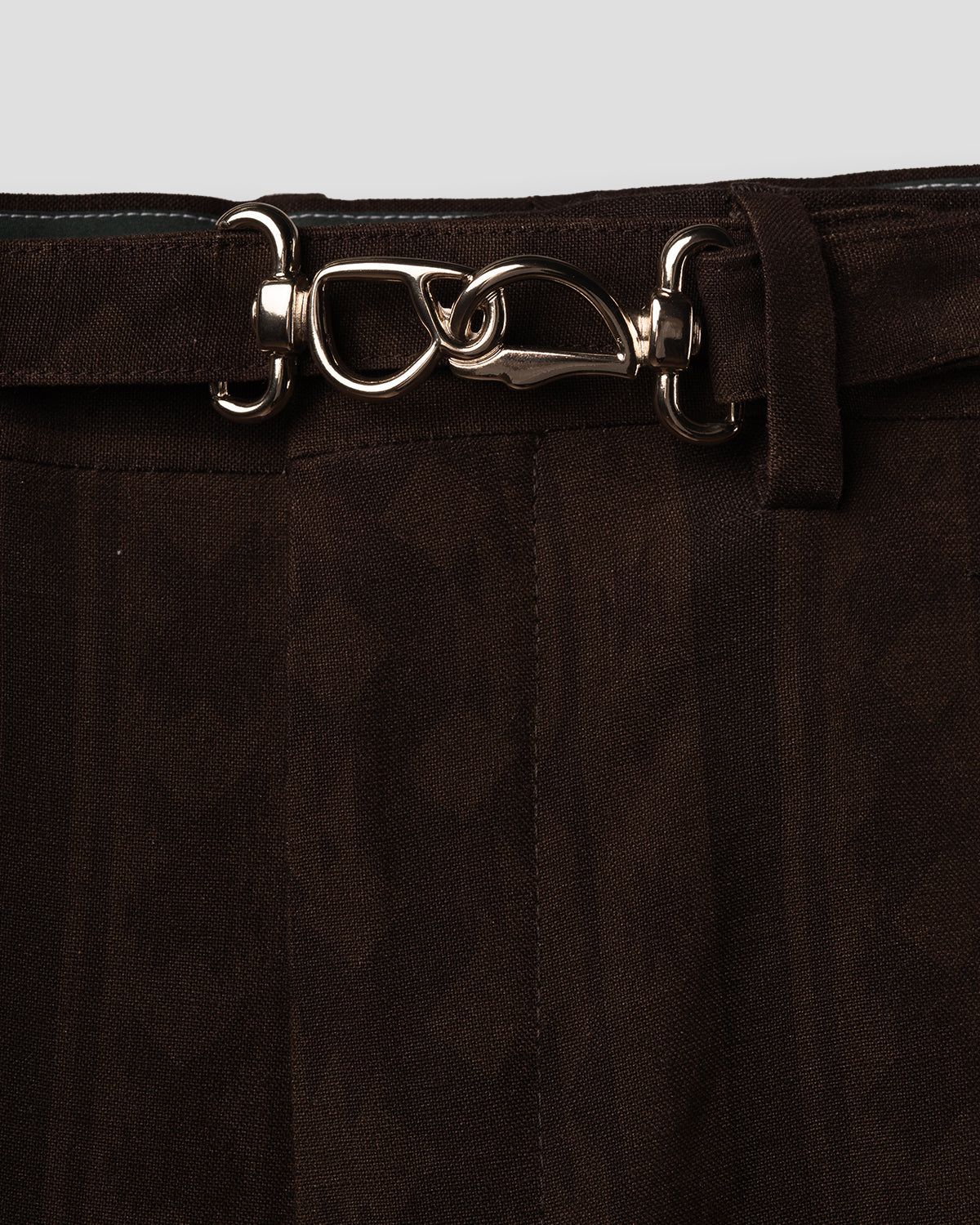 Pantaloni Belted O Transition Brown House in Lino