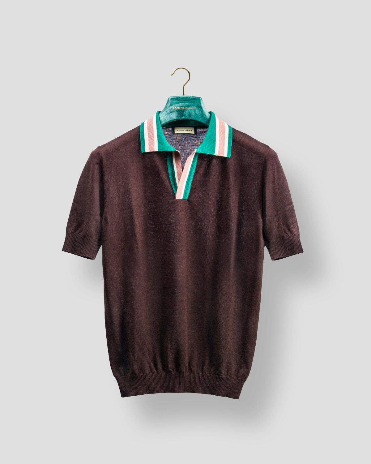 Polo Golf Marrone Rosa e Verde