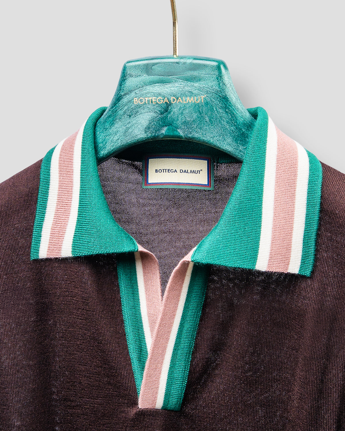 Polo Golf Marrone Rosa e Verde