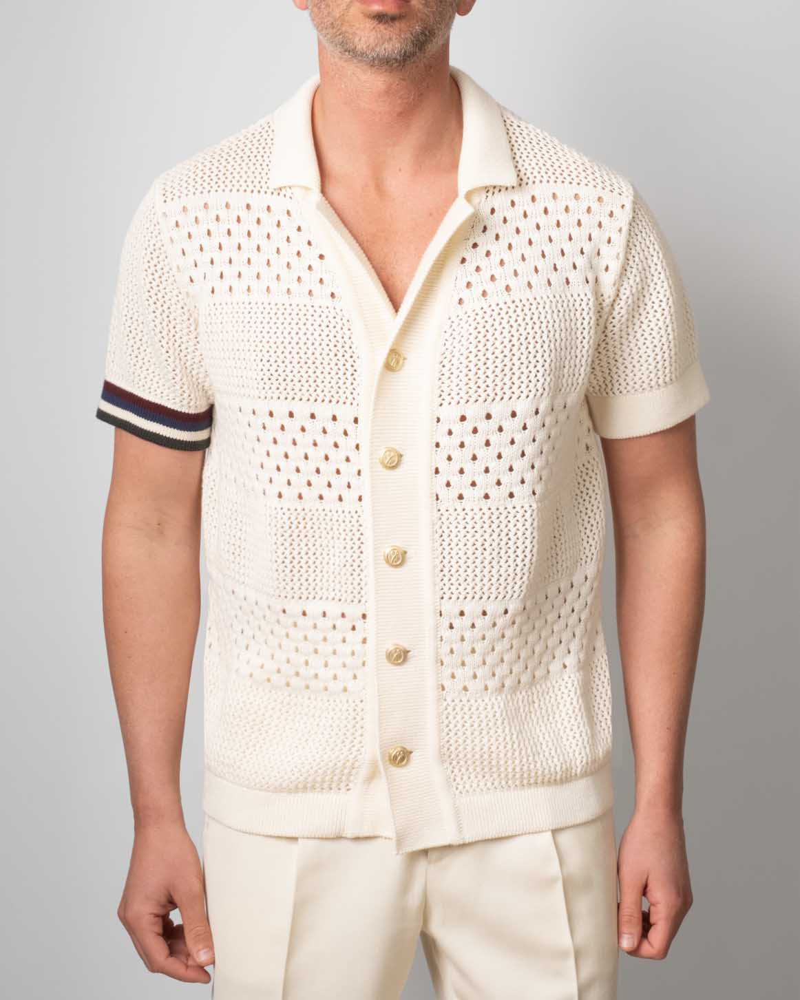Camicia Board Crochet Panna Dalmut