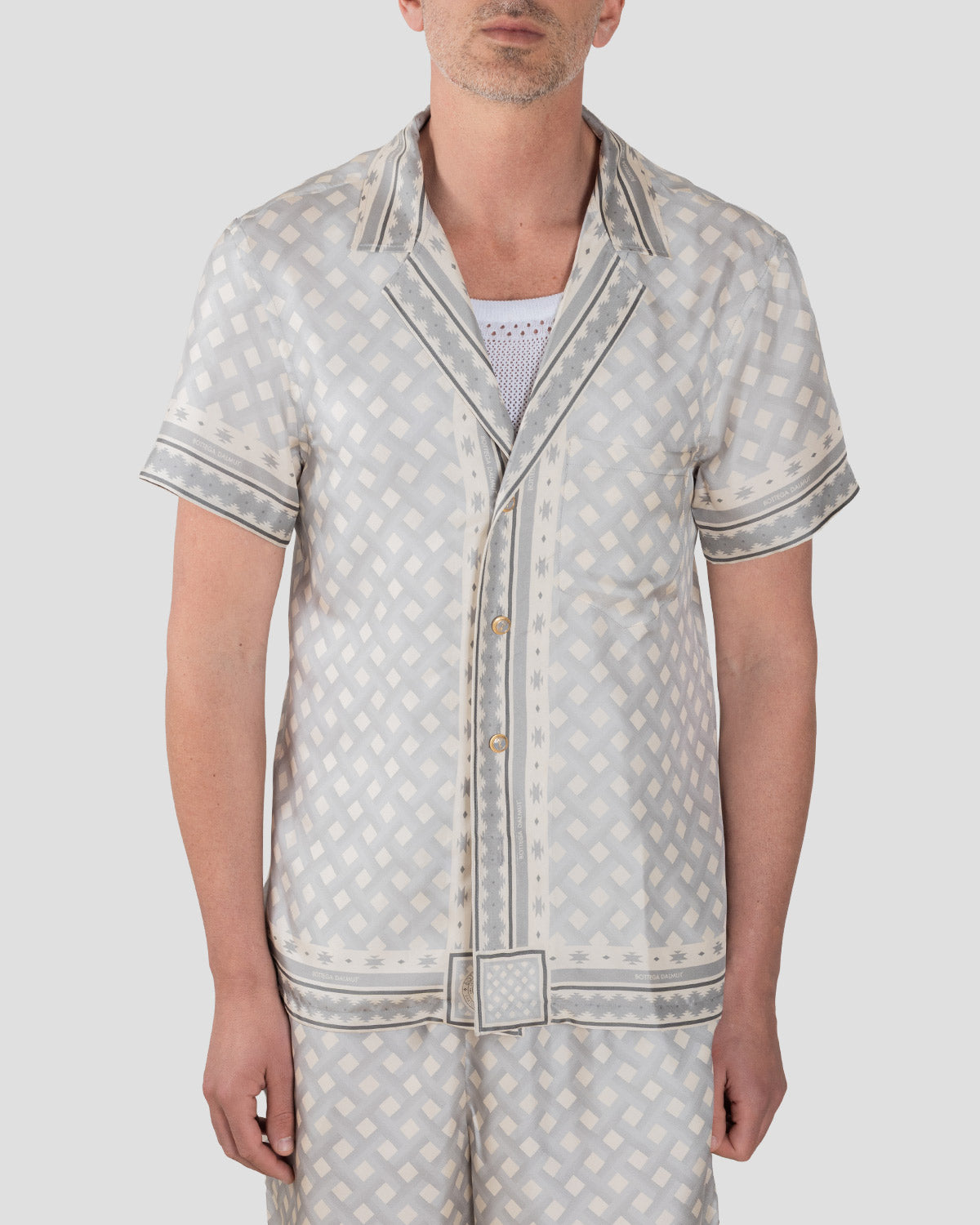 Camicia Board Grigio e Panna